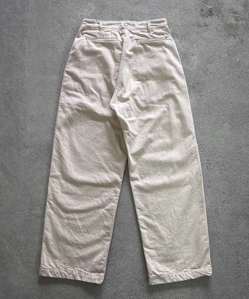 パンツ 80s 90s EURO linen 2-tuck trousers ivory パンツ 80s 90s EURO linen 2-tuck trousers ivory パンツ 80s 90s