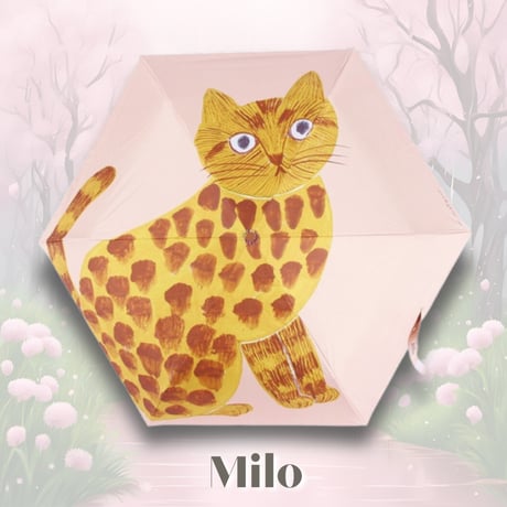 【松尾ミユキ】Folding umbrella cat 晴雨兼用傘｜選べる Milo/Stella/Elliot｜猫 ネコ ねこ｜折り畳み携帯傘｜日傘・雨傘