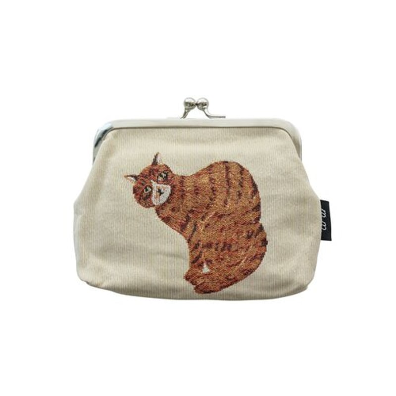 がま口財布 がま口ポーチ メイクポーチ 犬 猫 鳥 花札調 ①