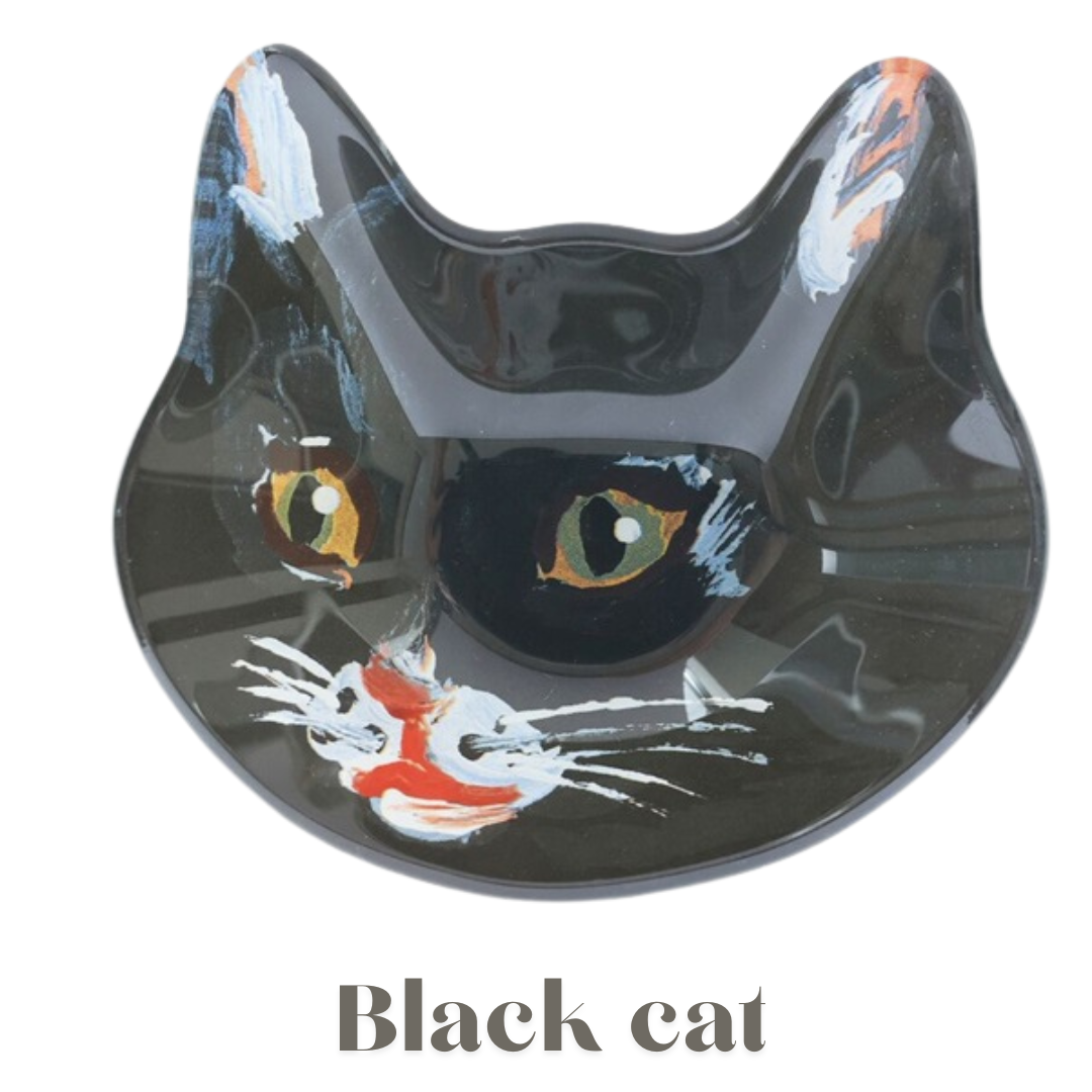 Nathalie Lete】＼4点セット／Cat face glass plate W13c