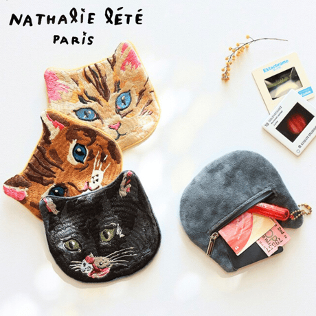 ナタリーレテ レトロ 猫ちゃん 手刺繍 ポシェット サコッシュ ショルダーバッグ ナタリーレテ レトロ 猫ちゃん 手刺繍 ポシェット サコッシュ