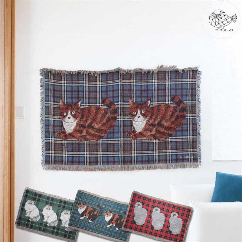 松尾ミユキ スローケット ラグ 153×130cm chad 猫 ねこ ネコ 猫の