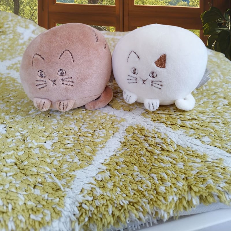 にゃふにゃふ｜ネコ｜手のひらにぎにぎ ぬいぐるみ｜選べる茶猫／ぶち