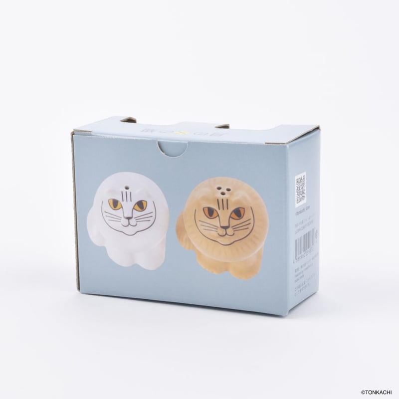 リサ・ラーソン】月のメの猫 ソルト＆ペッパーケース シロ＆チャロ