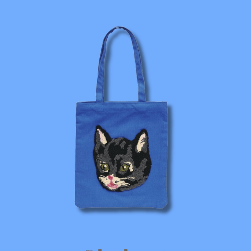 Nathalie Lete】Fluffy mini bag｜ナタリー・レテもこもこ猫刺繍ミニ