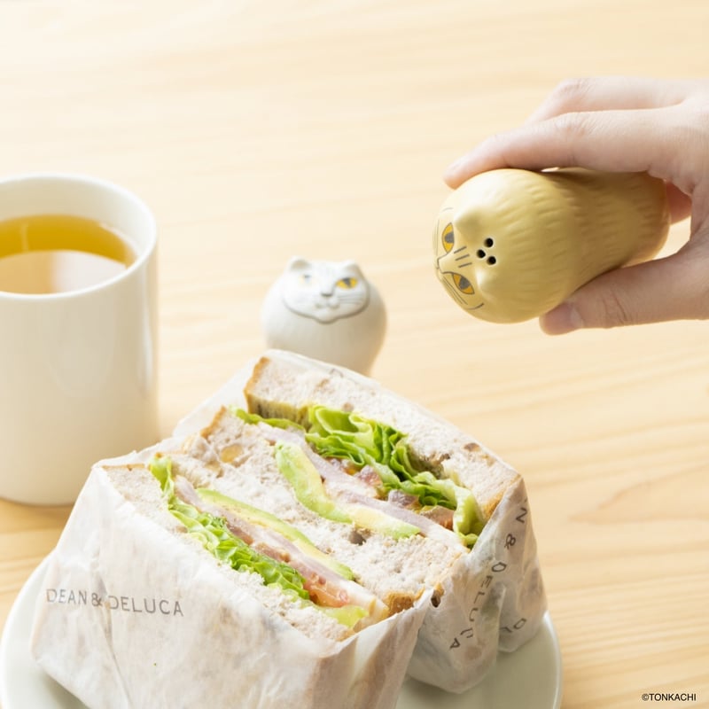 リサ・ラーソン】月のメの猫 ソルト＆ペッパーケース シロ