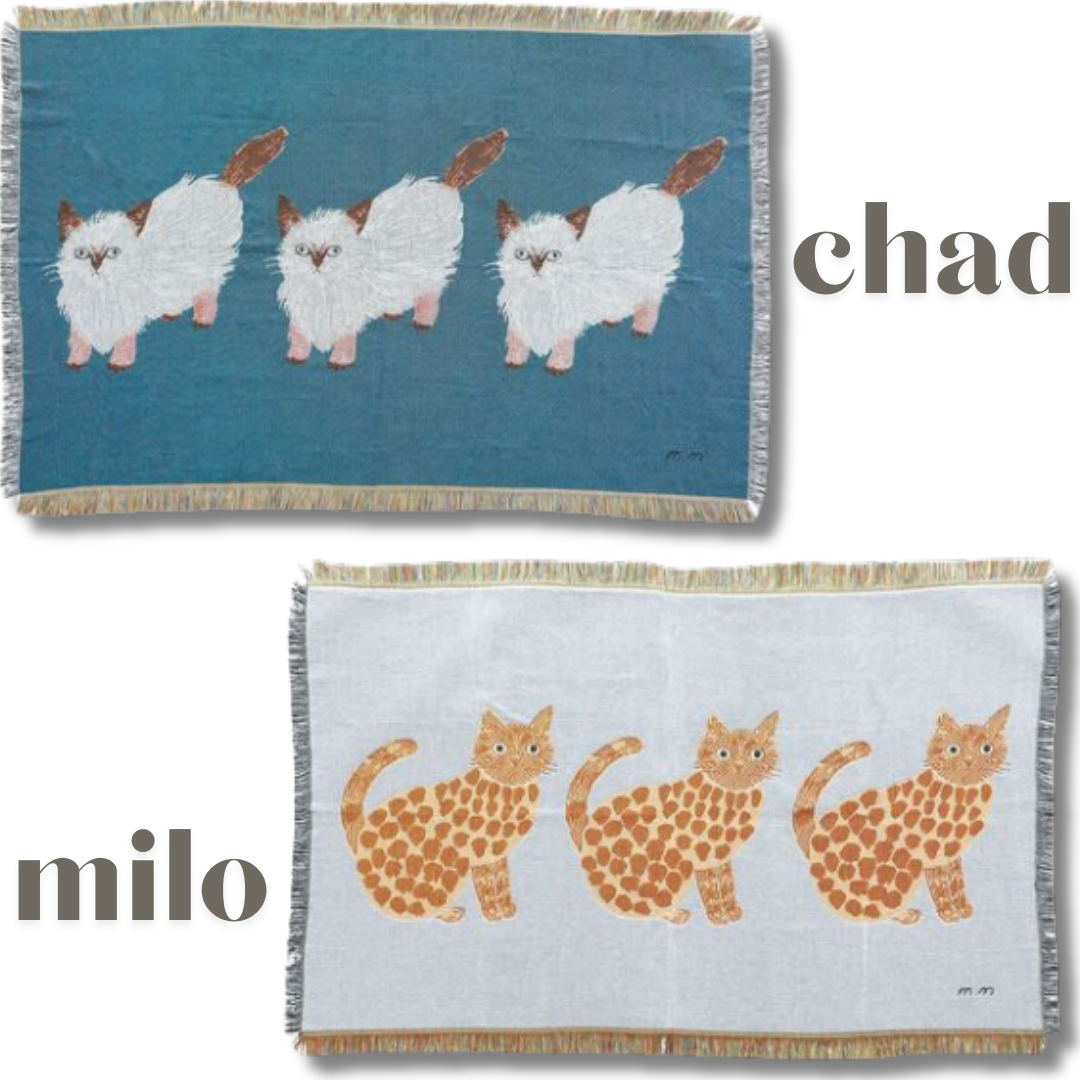 フランス ヴィンテージ 6匹の猫のタペストリー ラグ フランス ヴィンテージ 6匹の猫のタペストリー ラグ