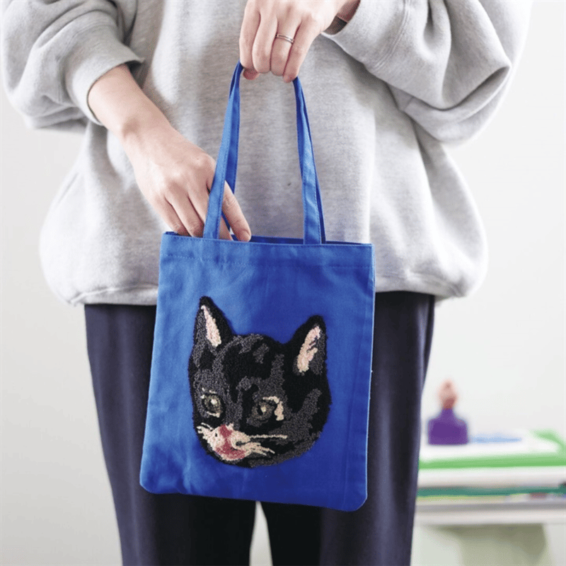Nathalie Lete】Fluffy mini bag｜ナタリー・レテもこもこ猫刺繍ミニ