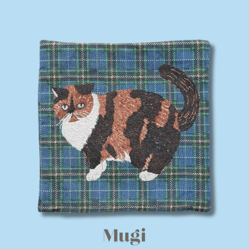 松尾ミユキ】Cushion cover check back｜クッションカバー