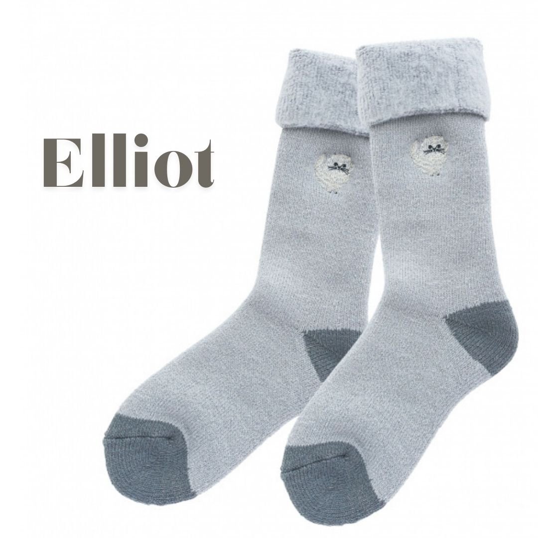 松尾ミユキ】 ルームソックス ボア Cat｜お部屋靴下｜選べるねこ柄