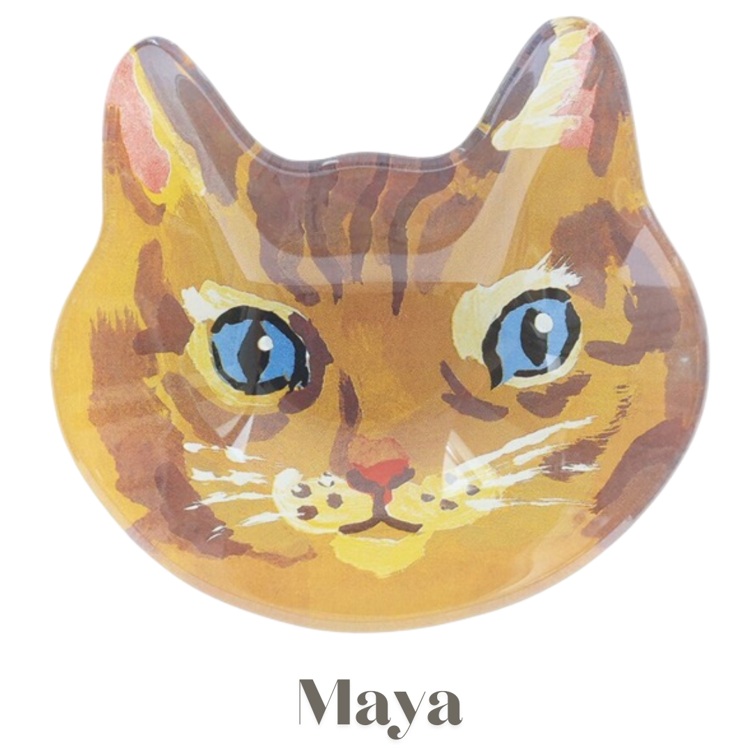 Nathalie Lete】＼4点セット／Cat face glass plate W13c
