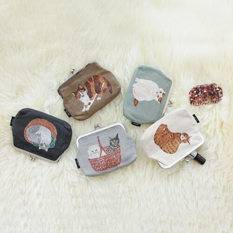 がま口ポーチ｜松尾ミユキ Mini Purse Matsuo Miyuki | グリーン×ハチ