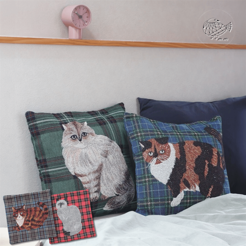 新品 松尾ミユキ クッションカバー 45cm角 maron 猫 ねこ ネコ 楽天