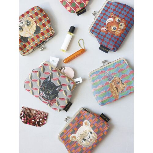 Nathalie Lete】 Mini purse ｜ ナタリーレテ がま口ポーチ ｜ Bl