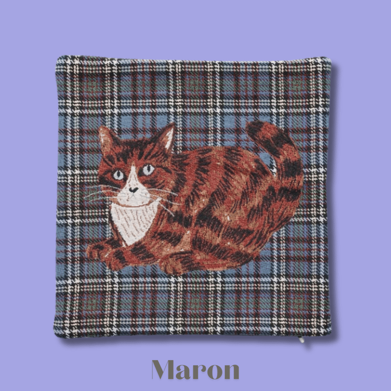 松尾ミユキ】Cushion cover check back｜クッションカバー