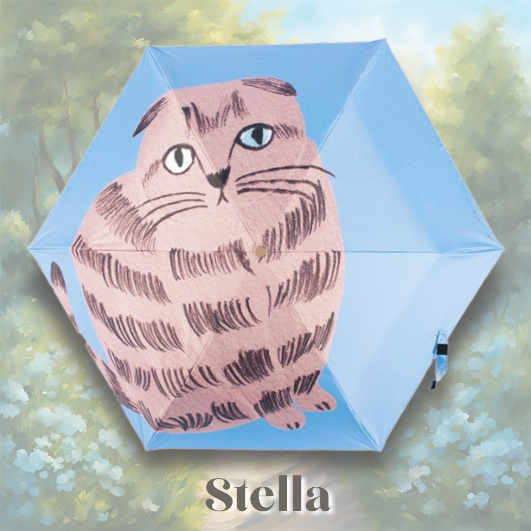 新品　松尾ミユキ　晴雨兼用　折り畳み傘　milo　猫　ねこ　ネコ 松尾ミユキ】Folding umbrella cat 晴雨兼用傘｜選べる Milo/Stel