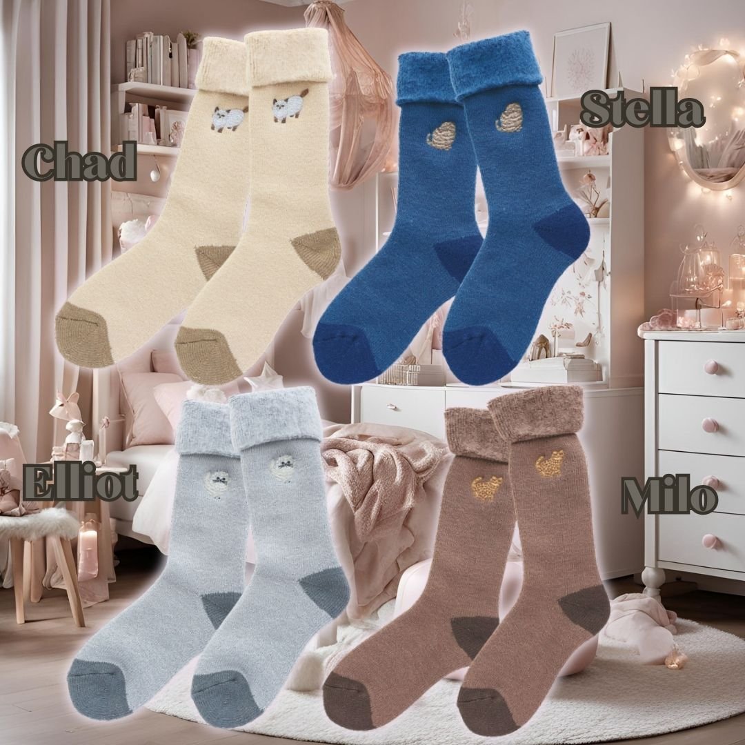 松尾ミユキ　もこもこ裏起毛 ルームソックス　レディースフリー　Milo　猫　ねこ fit=scale-down,w=1200