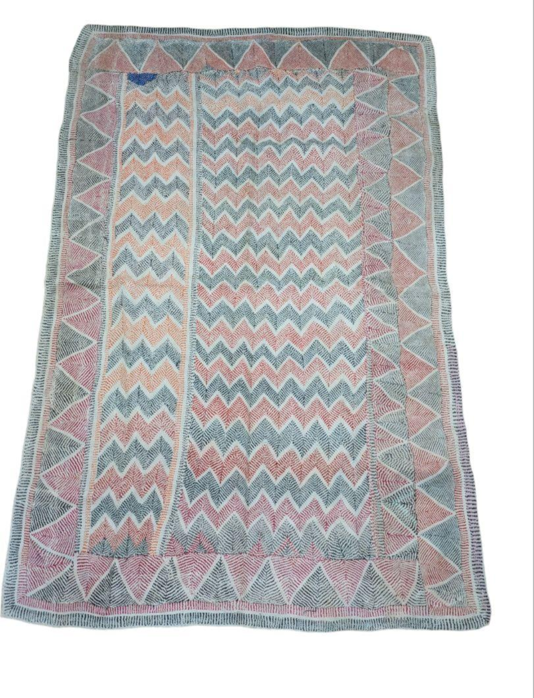期間限定セール‼️ロホリカンタ ビンテージラグ カンタキルト ピンク ブルー kantha quilt（Vintage Rug) カンタキルト - WEEKENDER SHOP