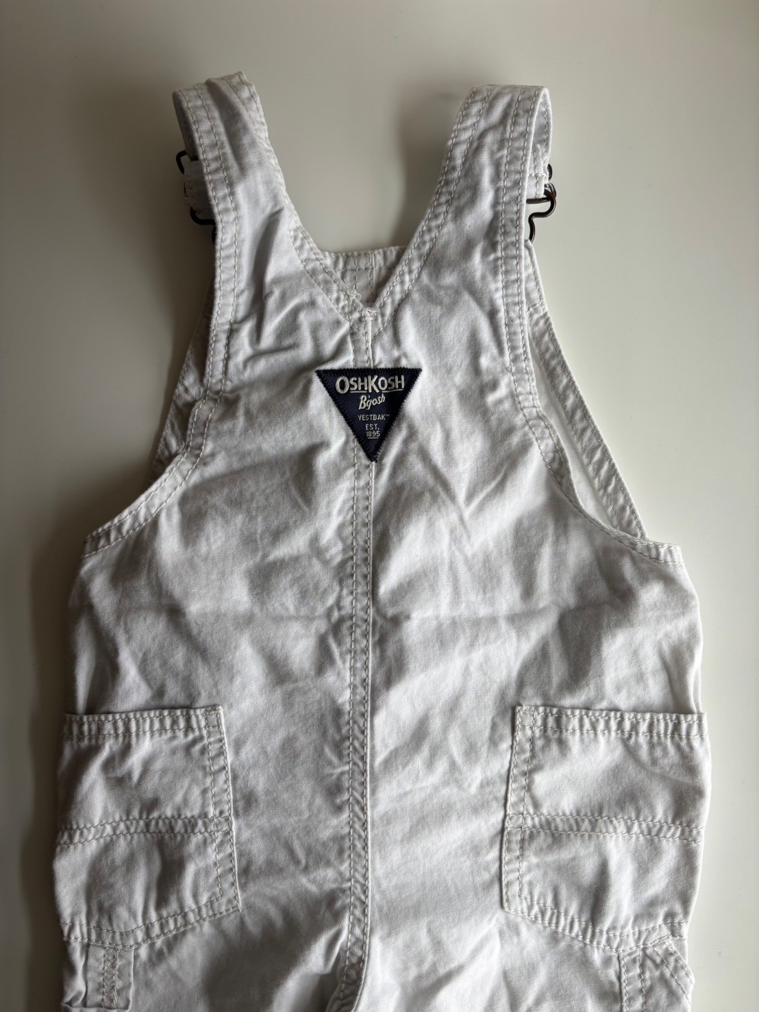 85-90cm】USED OSHKOSH ホワイト オーバーオール | IO（ ten ）