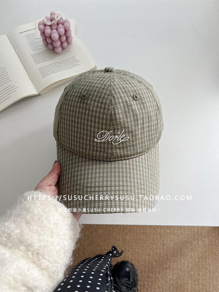 ギンガムチェックロゴ刺繍キャップ 3色 | OMUselect