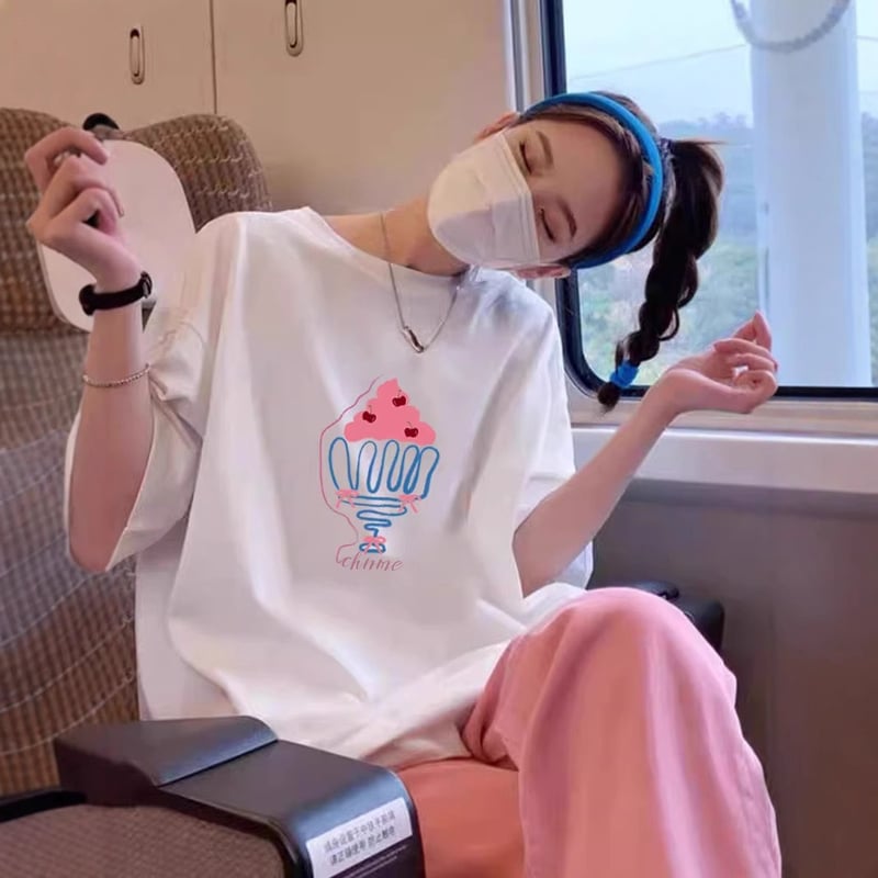 かき氷Tシャツ 🍧 白Tシャツ プリントTシャツ 大きいサイズあり