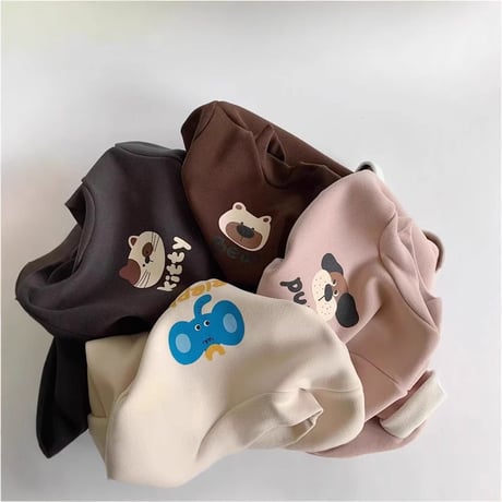 裏起毛プリントロングTシャツ