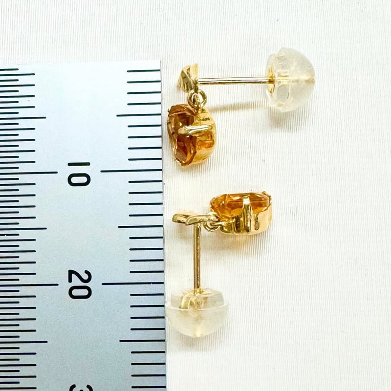 K18 天然シトリントパーズ 9.0ct ピアス エンジェルハート | IKENAGA K18 天然シトリントパーズ 9.0ct ピアス エンジェルハート | IKENAGA