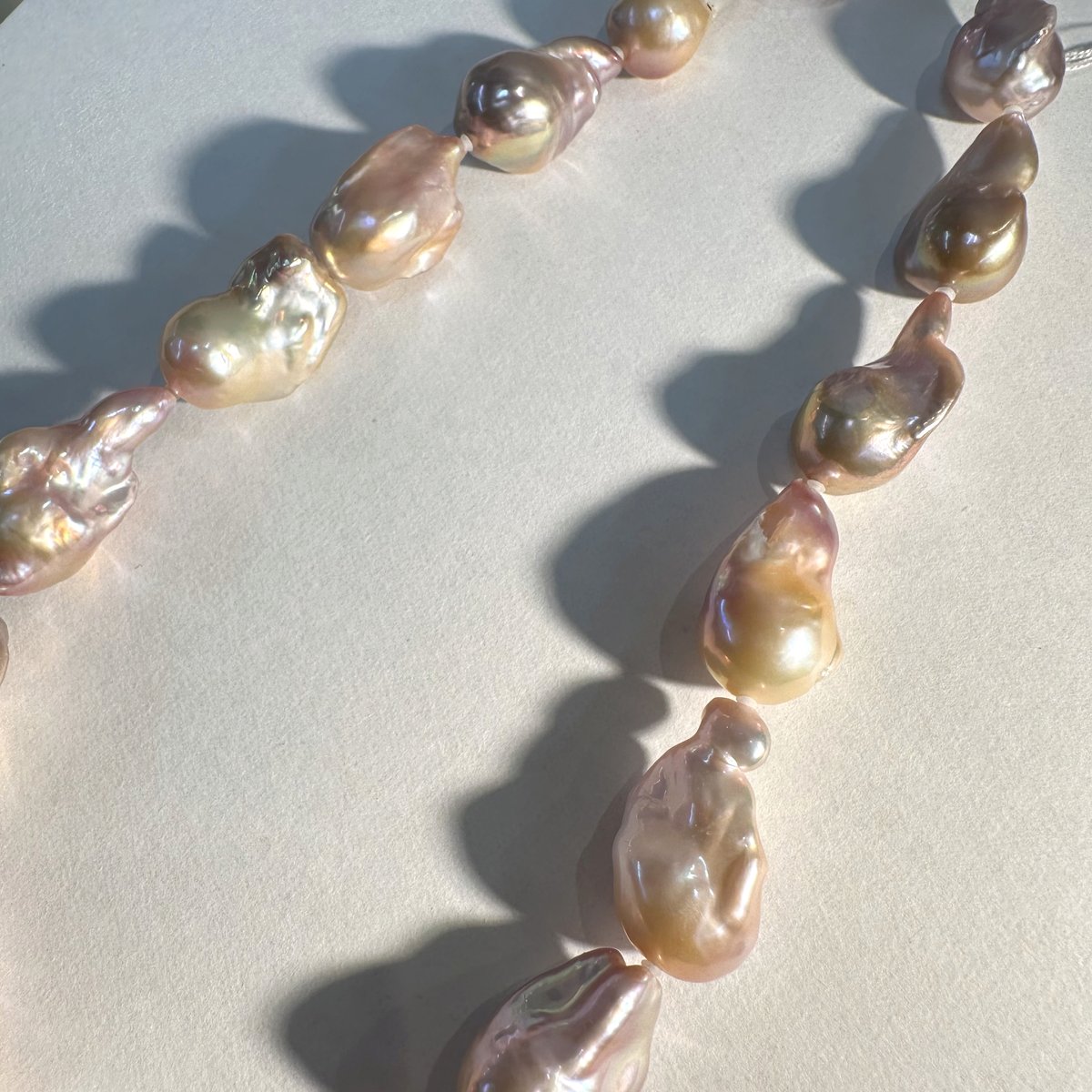 大幅値下げ　照り抜群　大粒淡水パール バロックパール ネックレス オイスター真珠 天然 オイスターバロック 淡水パール ネックレス ピンク | IKENAGA