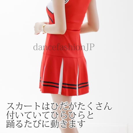 レンタル　チアガールコスチューム４点セット(ワンピース・インナーパンツ・ポンポン両手分)コスプレント　　３泊４日のレンタル品です　ご返却が必要です