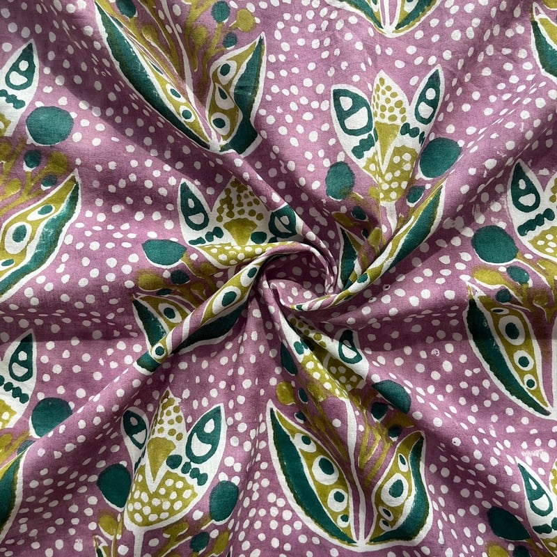 インド綿 ハンドブロックプリント生地【240522】 | CHAMA FABRIC インド綿 ハンドブロックプリント生地【240522】 | CHAMA FABRIC