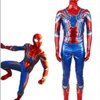 Iron-SpiderMan コーティング+PU 切り替え仕様 艶ある アイアンスパイダーマン 全身タイツ 立体裁断 Spider-Man スパイダーマン コスプレ衣装