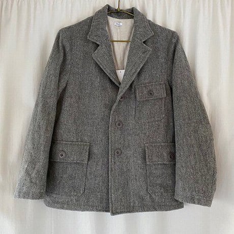 Dhal  Wool Washed Tweed Melton Moter Cycle Jacket