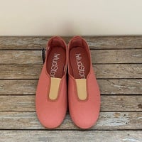 La cadena スリッポンシューズ　スモークピンク×ベージュ