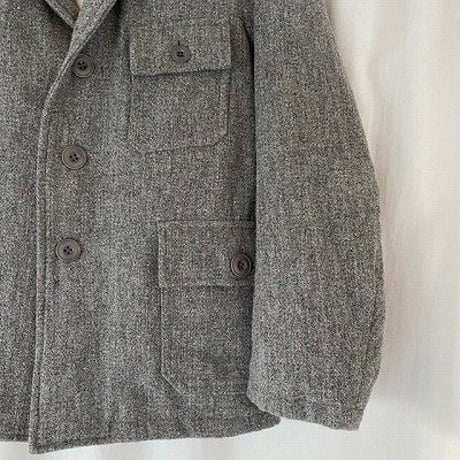 Dhal  Wool Washed Tweed Melton Moter Cycle Jacket