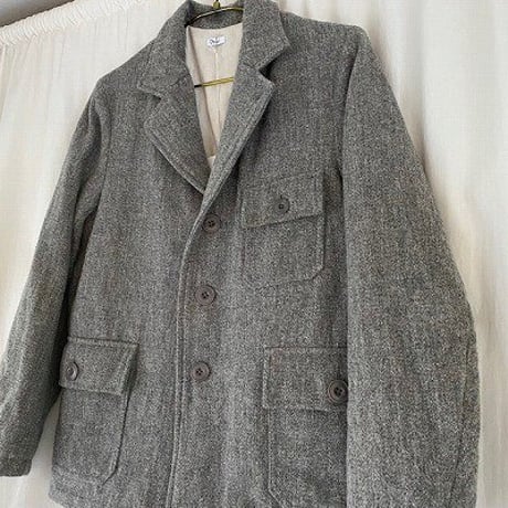 Dhal  Wool Washed Tweed Melton Moter Cycle Jacket