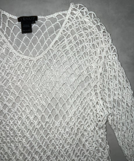 vintage white mesh tops