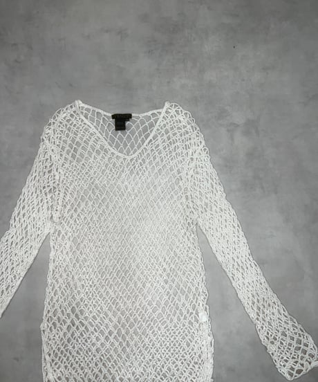 vintage white mesh tops