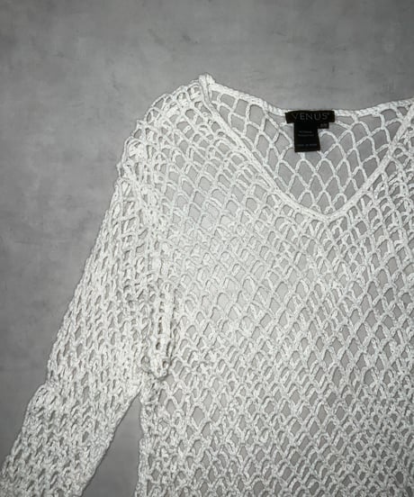 vintage white mesh tops