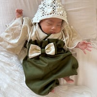 マーガレット刺繍生地ベビー袴（モカ） 70-80サイズ | pipippu