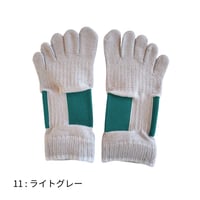 knitido ラン・エアークッション バイカラー アンクル 5本指ソックス グレー