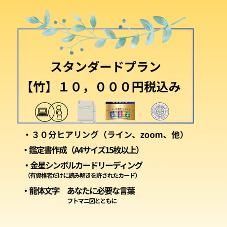 スタンダードプラン【竹】　✨ 自分を深く知り、複数の占術から具体的な導きを得たい方に