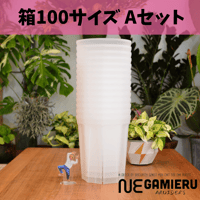 透明鉢《 NEgamieru 》箱100サイズ 7号ロング盛り盛りセット