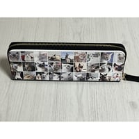 猫の顔だらけPUレザーペンケース兼メガネケース