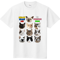 10にゃんの真顔TシャツD（中央ビッグプリント）