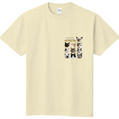 10にゃんの真顔TシャツA（胸元ミニポイント）