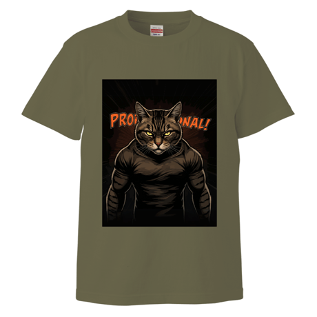 プロが格闘家だった頃のアメコミ風ハイクオリティTシャツ[ロゴ無し]