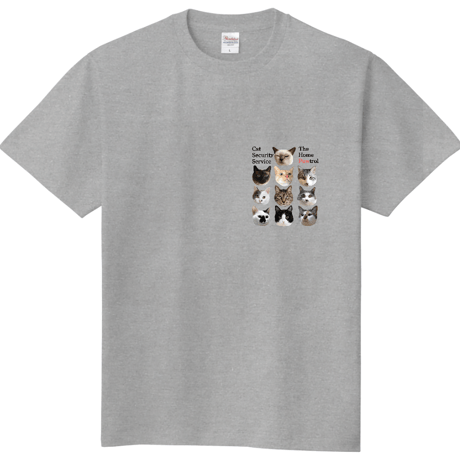 10にゃんの真顔TシャツB（胸元ミニポイント）