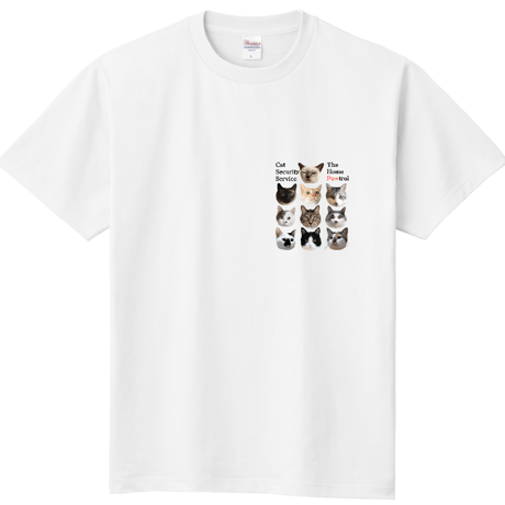 10にゃんの真顔TシャツB（胸元ミニポイント）