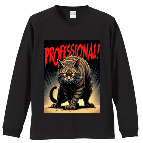 プロのアメコミ風　リブ付 ロングスリーブＴシャツ