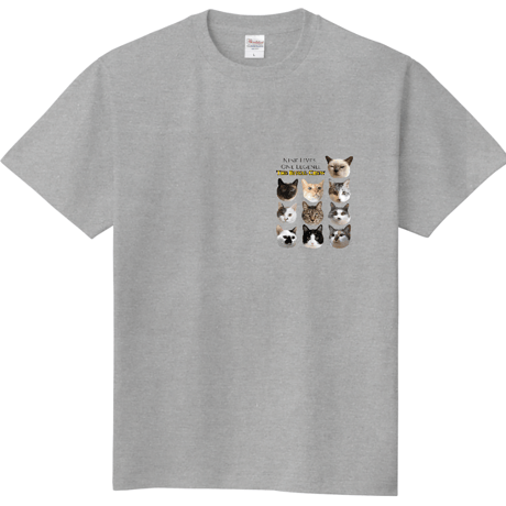 10にゃんの真顔TシャツA（胸元ミニポイント）